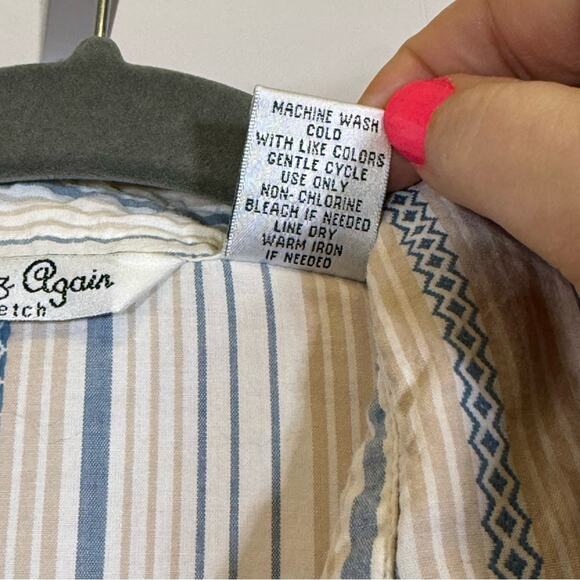 Quizz Again, Blue and White Casual Button Down Shirt. Size XL. Vintage - Picture 5 of 6